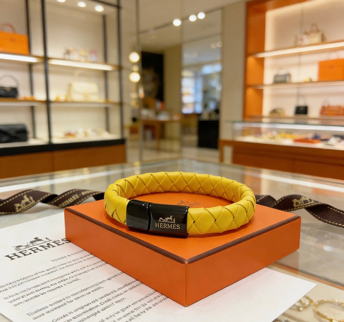 Hermès Gold-Tone Polished H Band Ring - album image 9