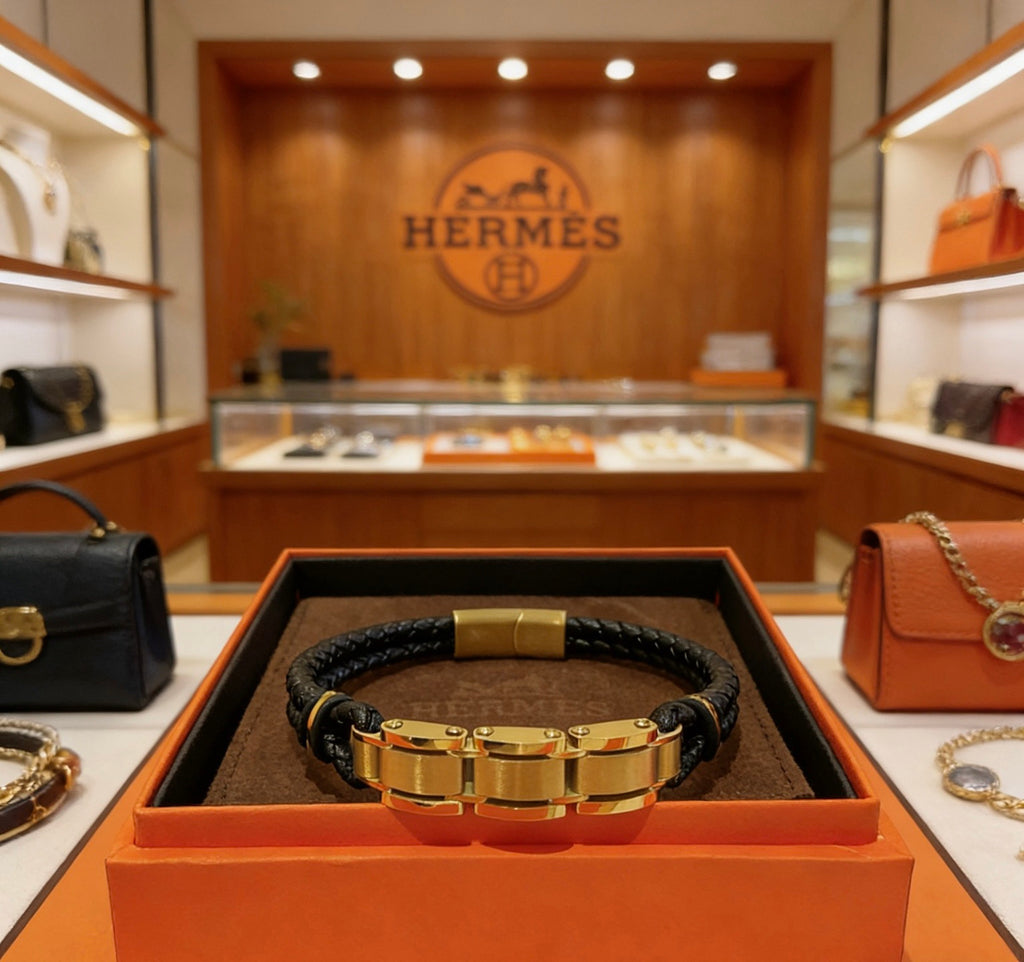 Hermès Black Leather Silver-Tone Turn-Lock Cuff Bracelet - album image 8