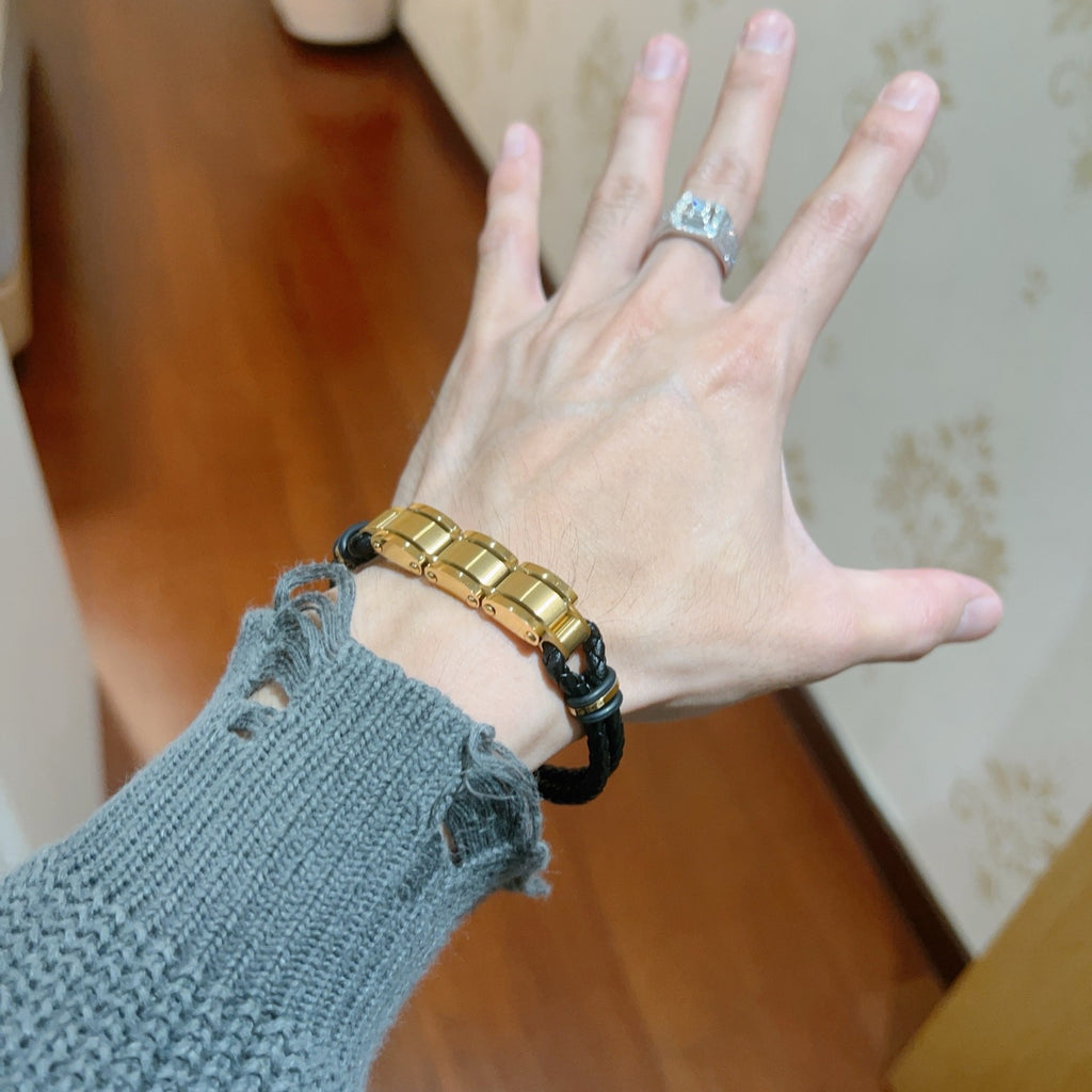 Hermès Black Leather Silver-Tone Turn-Lock Cuff Bracelet - album image 3