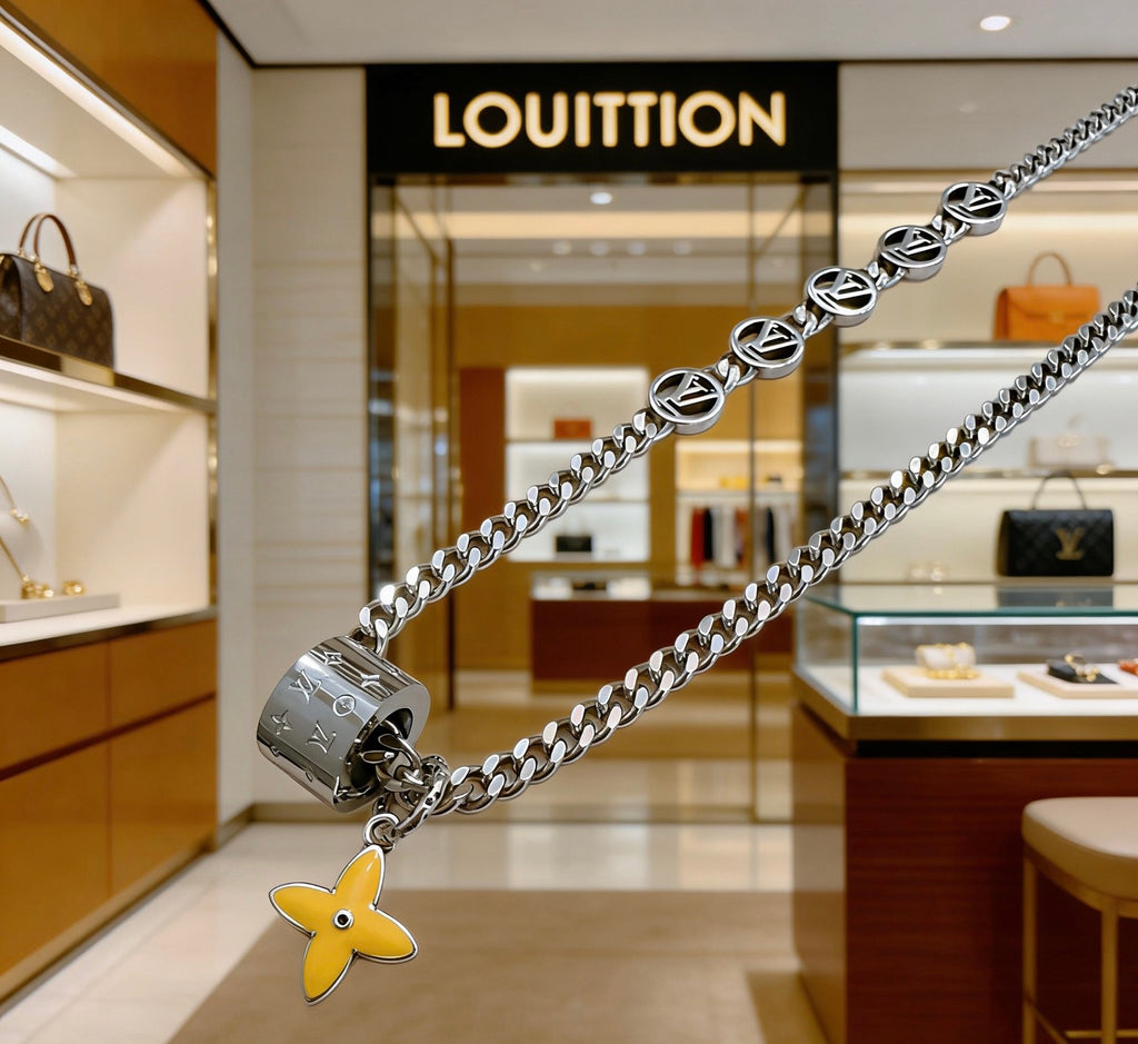 Louis Vuitton Silver-Tone Antiqued Chain Necklace - album image 5