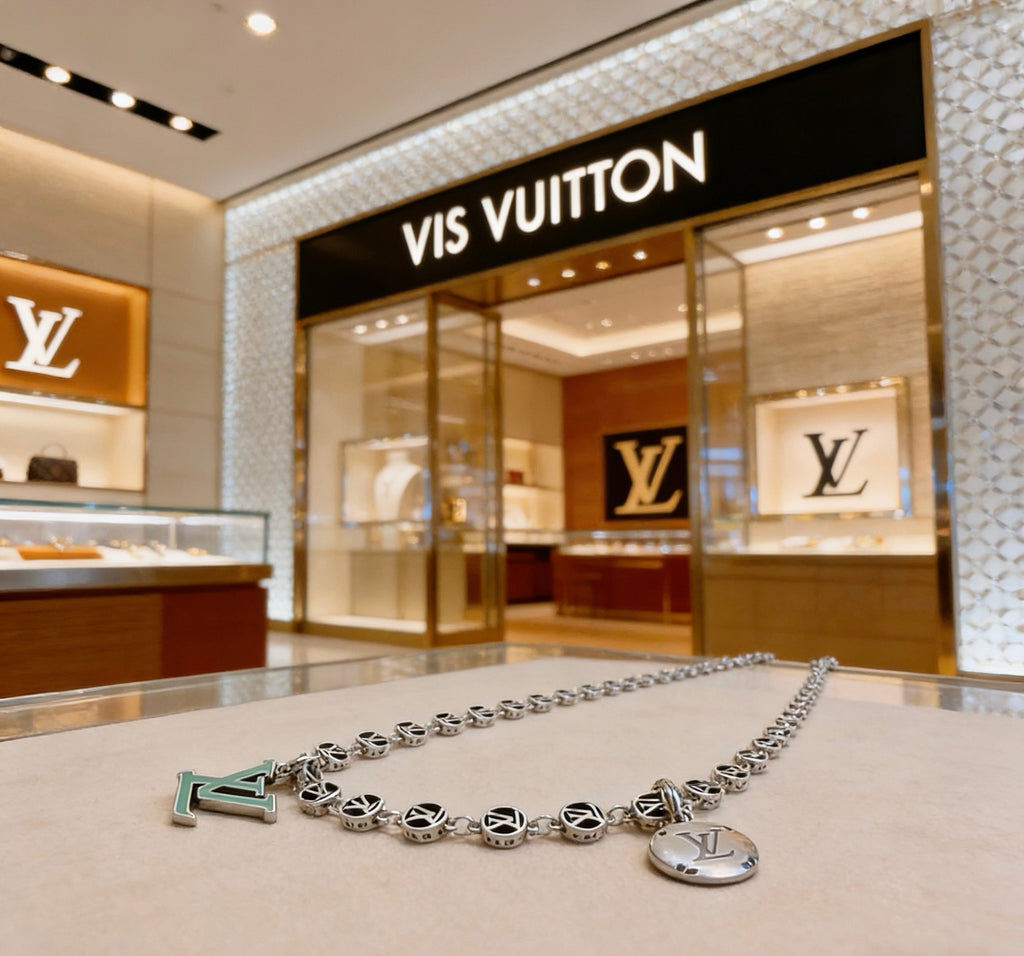 Louis Vuitton Silver-Tone Antiqued Chain Necklace - album image 5