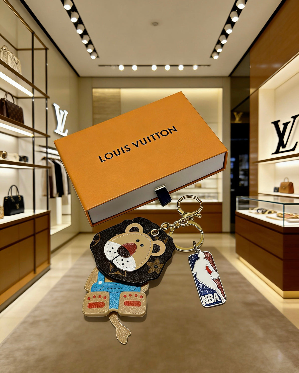 Louis Vuitton Brown Character Bag Charm with Blue Details - album image 4