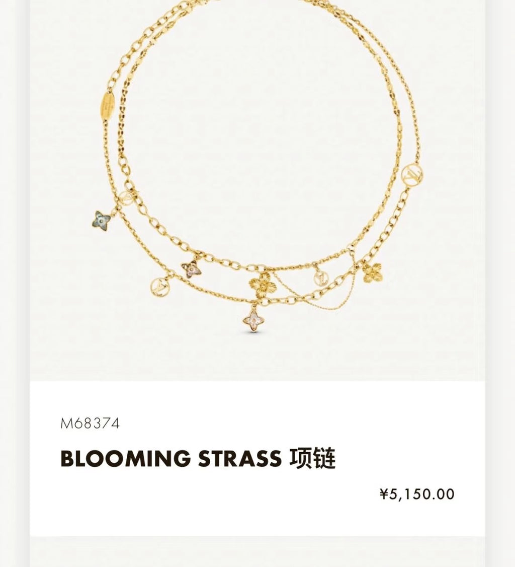 Louis Vuitton Circle Gold-Tone Flower Monogram Crystal Accent Chain Necklace - album image 7