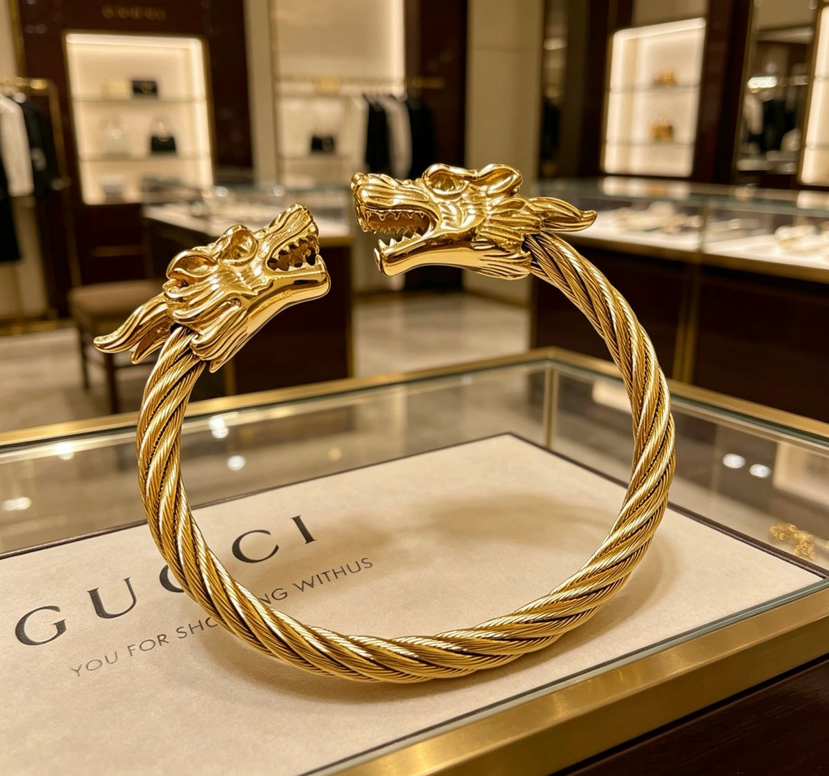 Gucci Anger Forest Interlocking G Antique Silver-Tone Silver-Tone Antiqued Bangle - album image 5