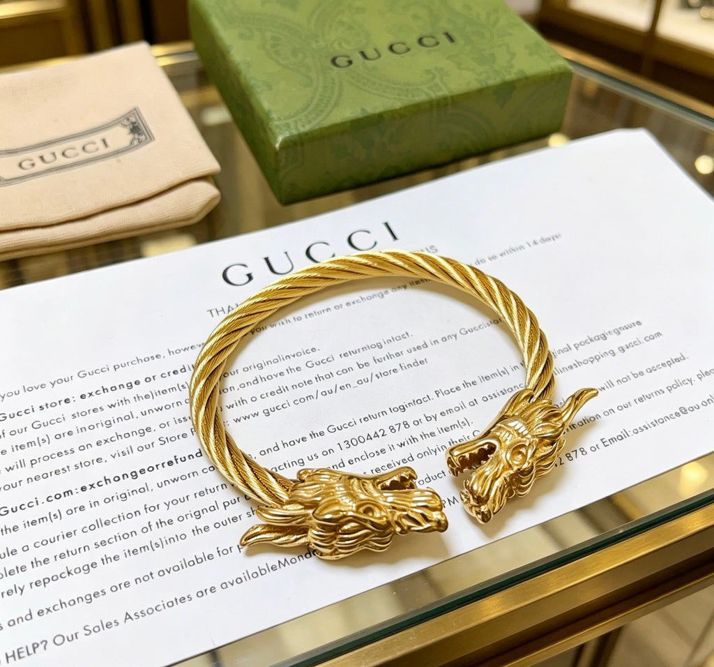 Gucci Anger Forest Interlocking G Antique Silver-Tone Silver-Tone Antiqued Bangle - album image 8