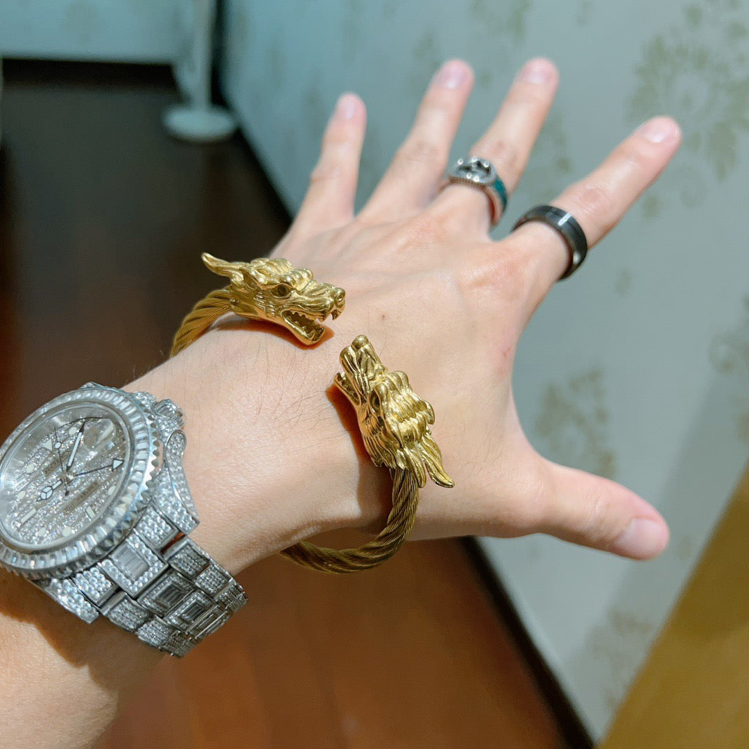 Gucci Anger Forest Interlocking G Antique Silver-Tone Silver-Tone Antiqued Bangle - album image 3