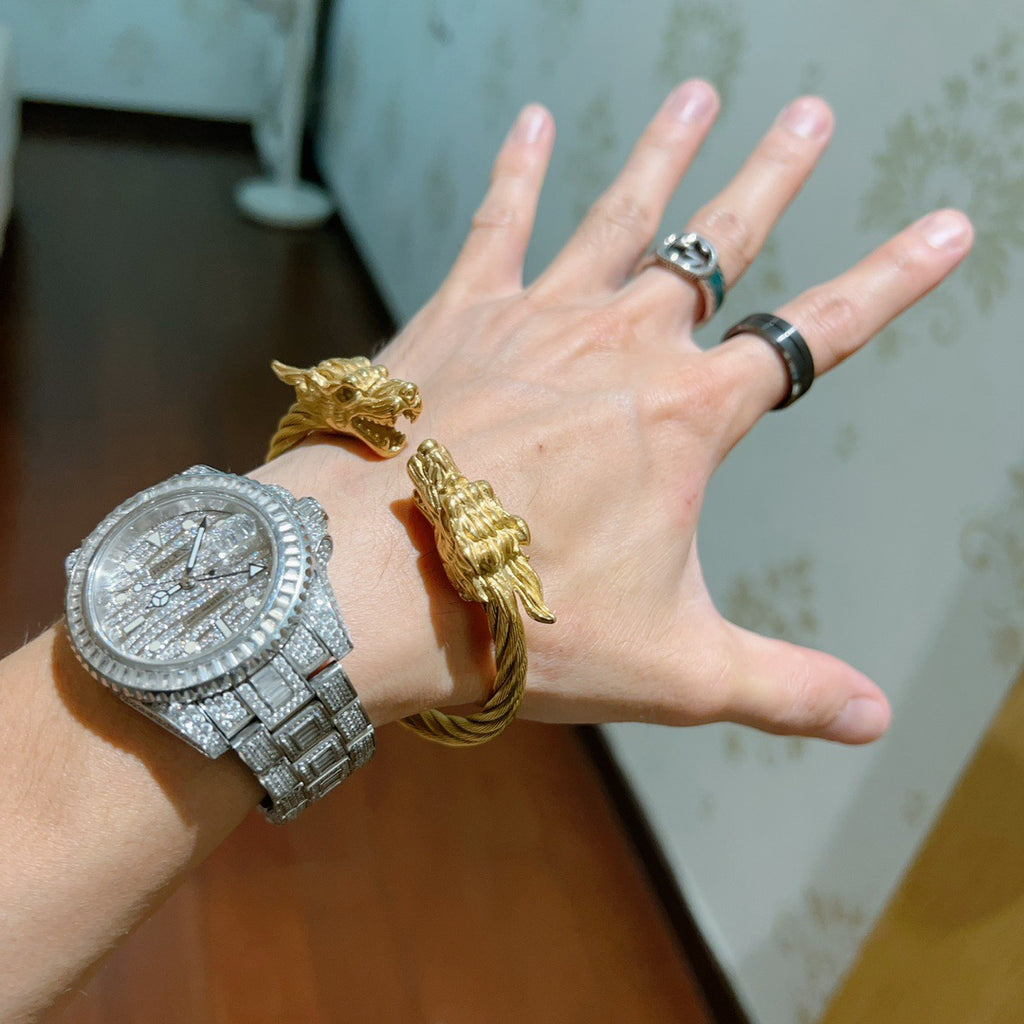 Gucci Anger Forest Interlocking G Antique Silver-Tone Silver-Tone Antiqued Bangle - album image 7