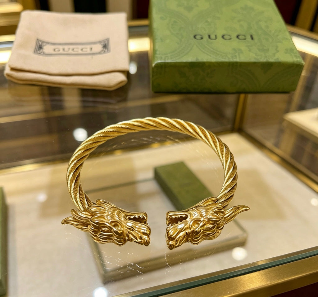 Gucci Anger Forest Interlocking G Antique Silver-Tone Silver-Tone Antiqued Bangle - album image 9