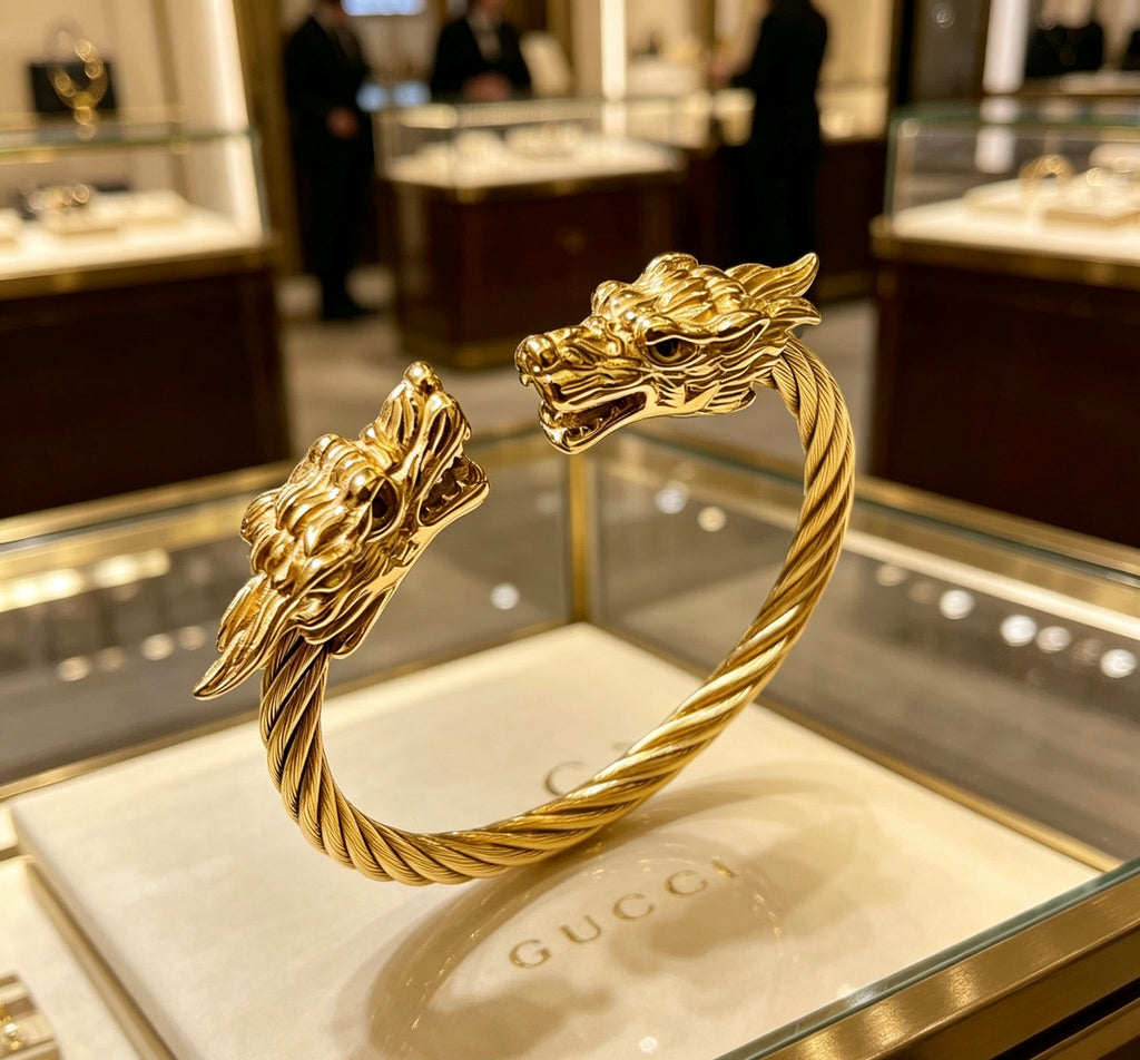 Gucci Anger Forest Interlocking G Antique Silver-Tone Silver-Tone Antiqued Bangle - album image 1