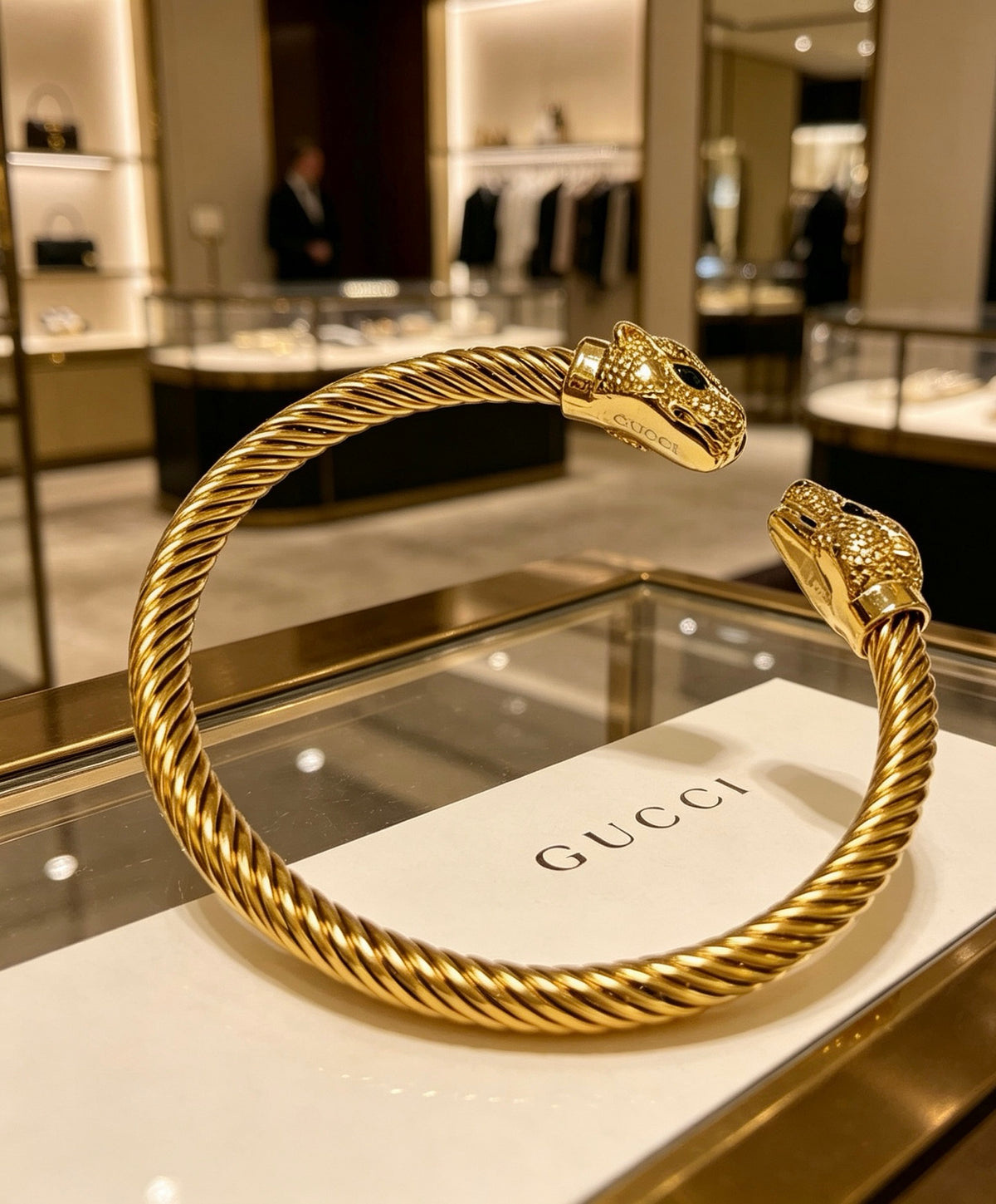 Gucci Anger Forest Interlocking G Antique Silver-Tone Silver-Tone Antiqued Bangle - album image 1