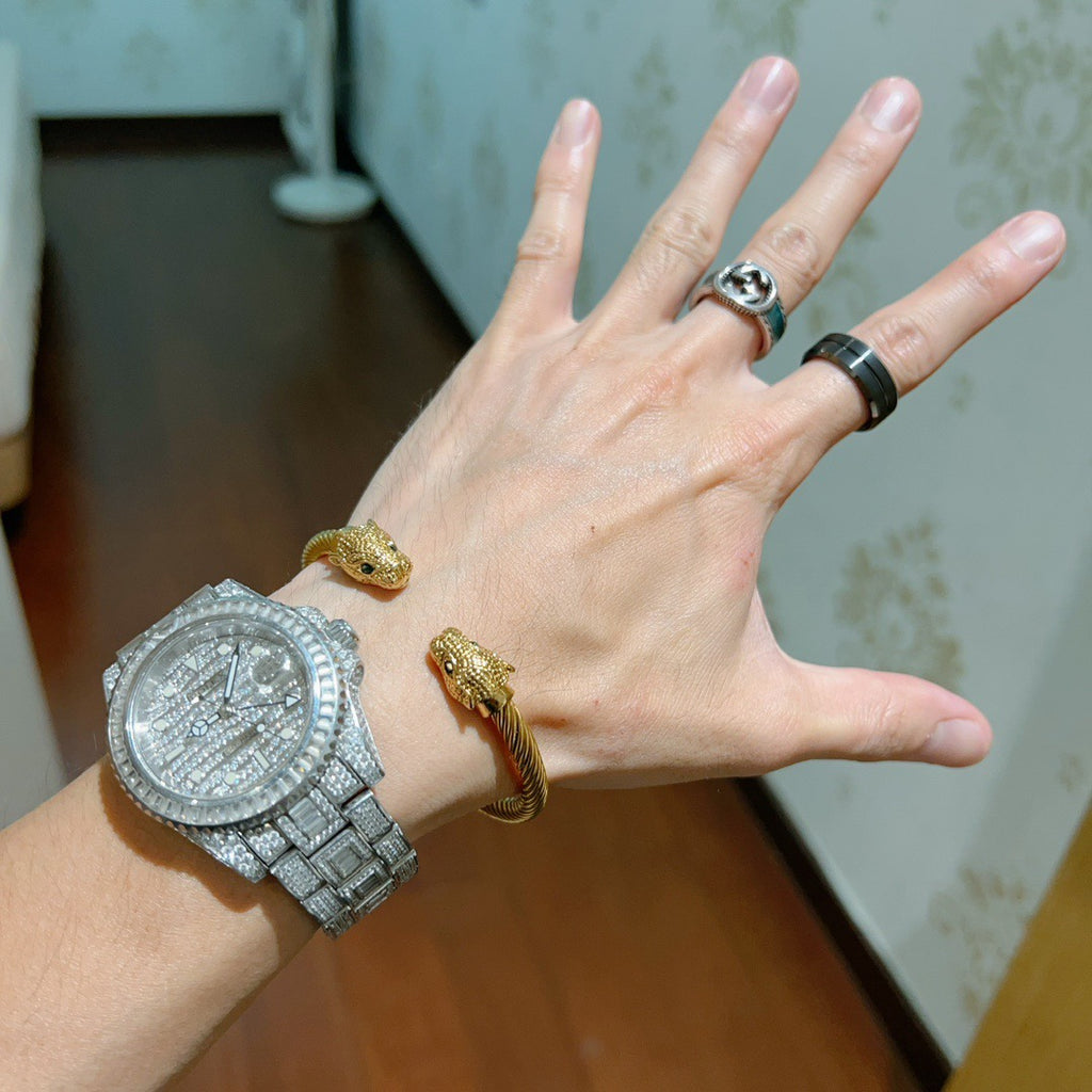 Gucci Anger Forest Interlocking G Antique Silver-Tone Silver-Tone Antiqued Bangle - album image 7