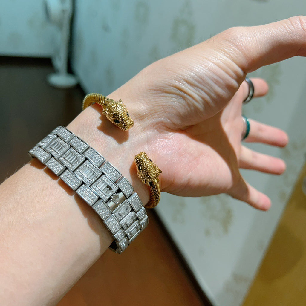 Gucci Anger Forest Interlocking G Antique Silver-Tone Silver-Tone Antiqued Bangle - album image 4