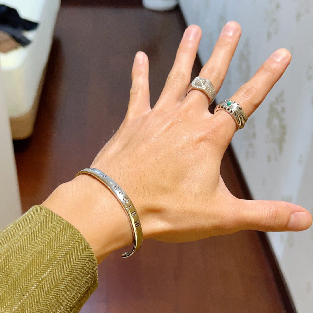 Gucci Anger Forest Interlocking G Antique Silver-Tone Silver-Tone Antiqued Bangle - album image 6