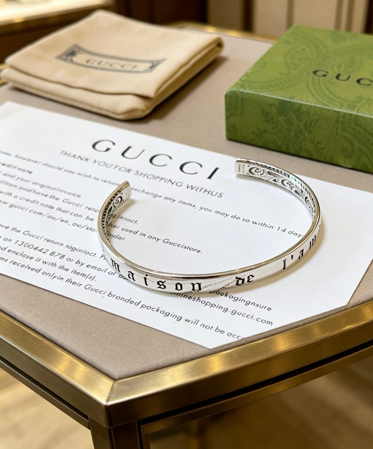Gucci Anger Forest Interlocking G Antique Silver-Tone Silver-Tone Antiqued Bangle - album image 7