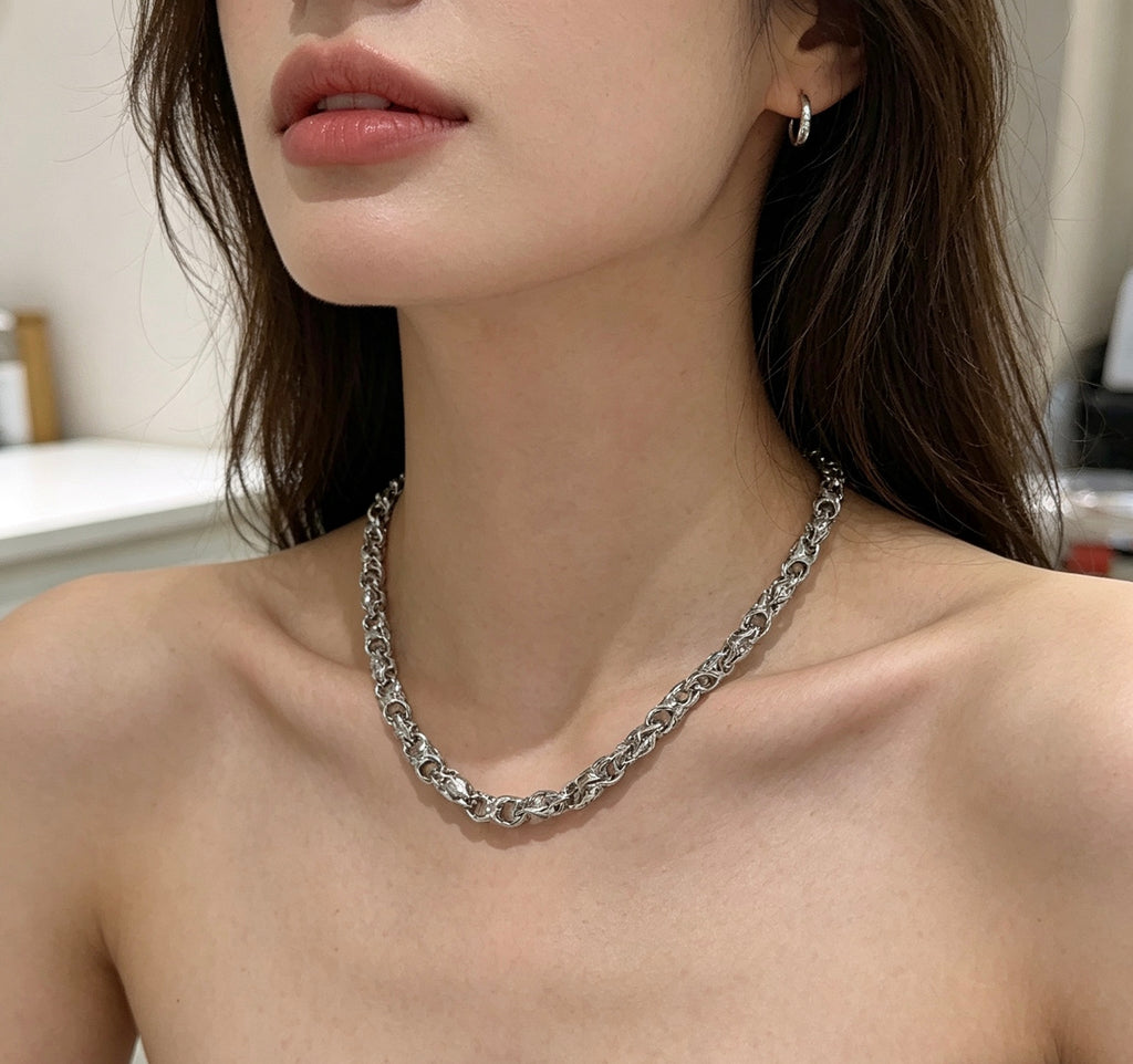 Saint Laurent Silver-Tone Fine Oval-Link Necklace - album image 7