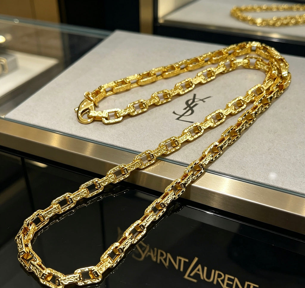 Saint Laurent Gold-Tone Fine Anchor-Link Necklace - album image 8