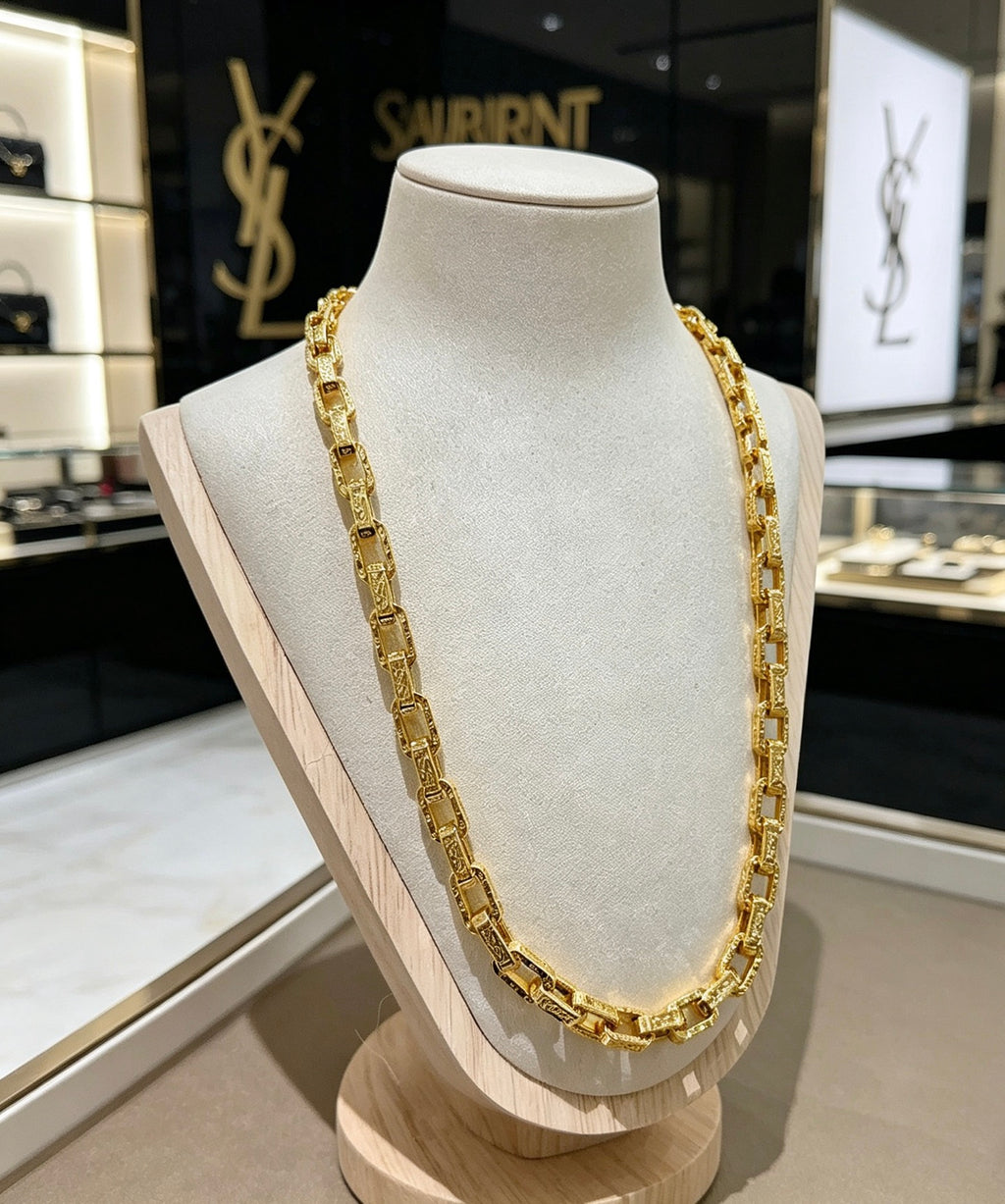 Saint Laurent Gold-Tone Fine Anchor-Link Necklace - album image 9