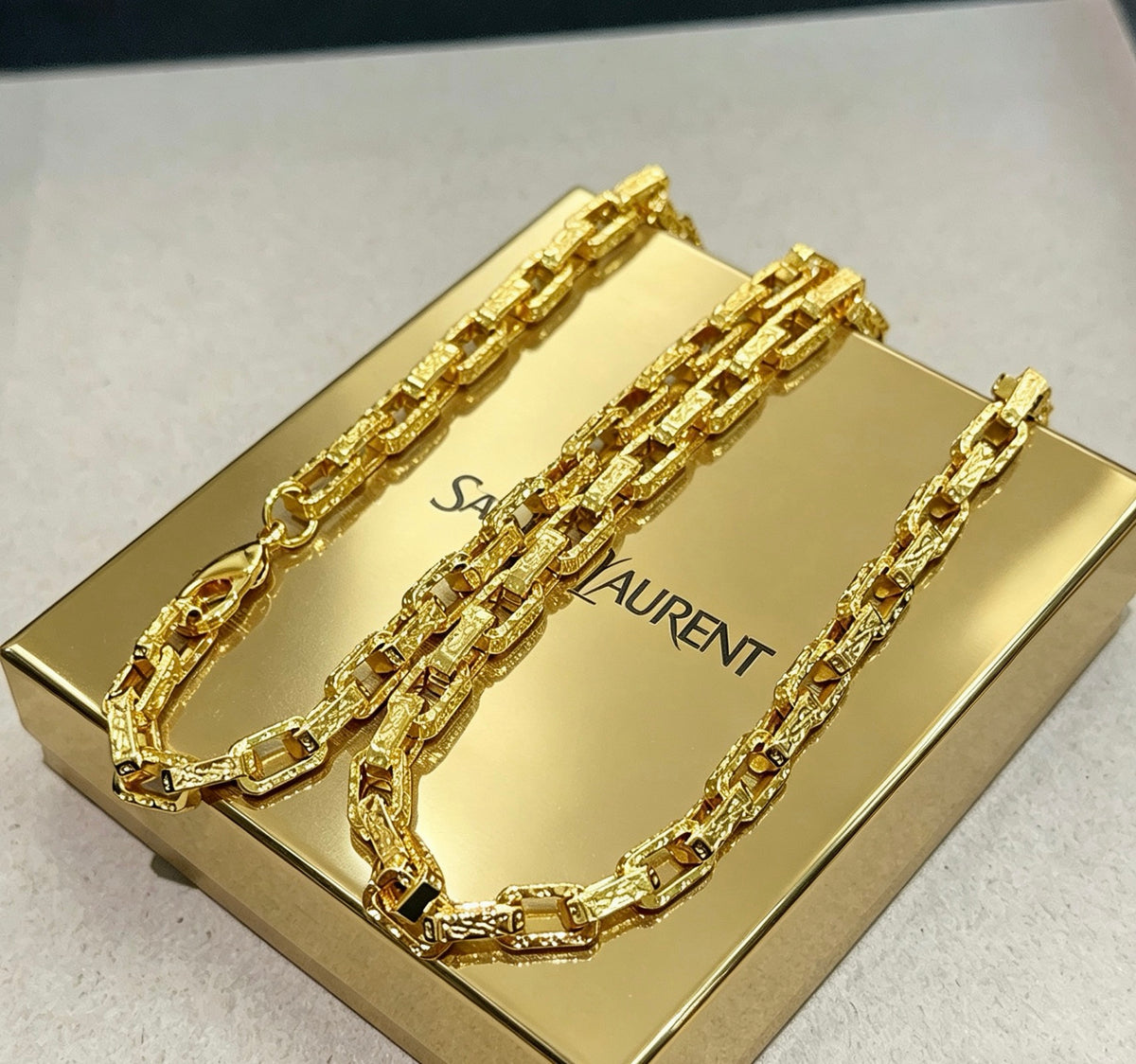 Saint Laurent Gold-Tone Fine Anchor-Link Necklace - album image 1