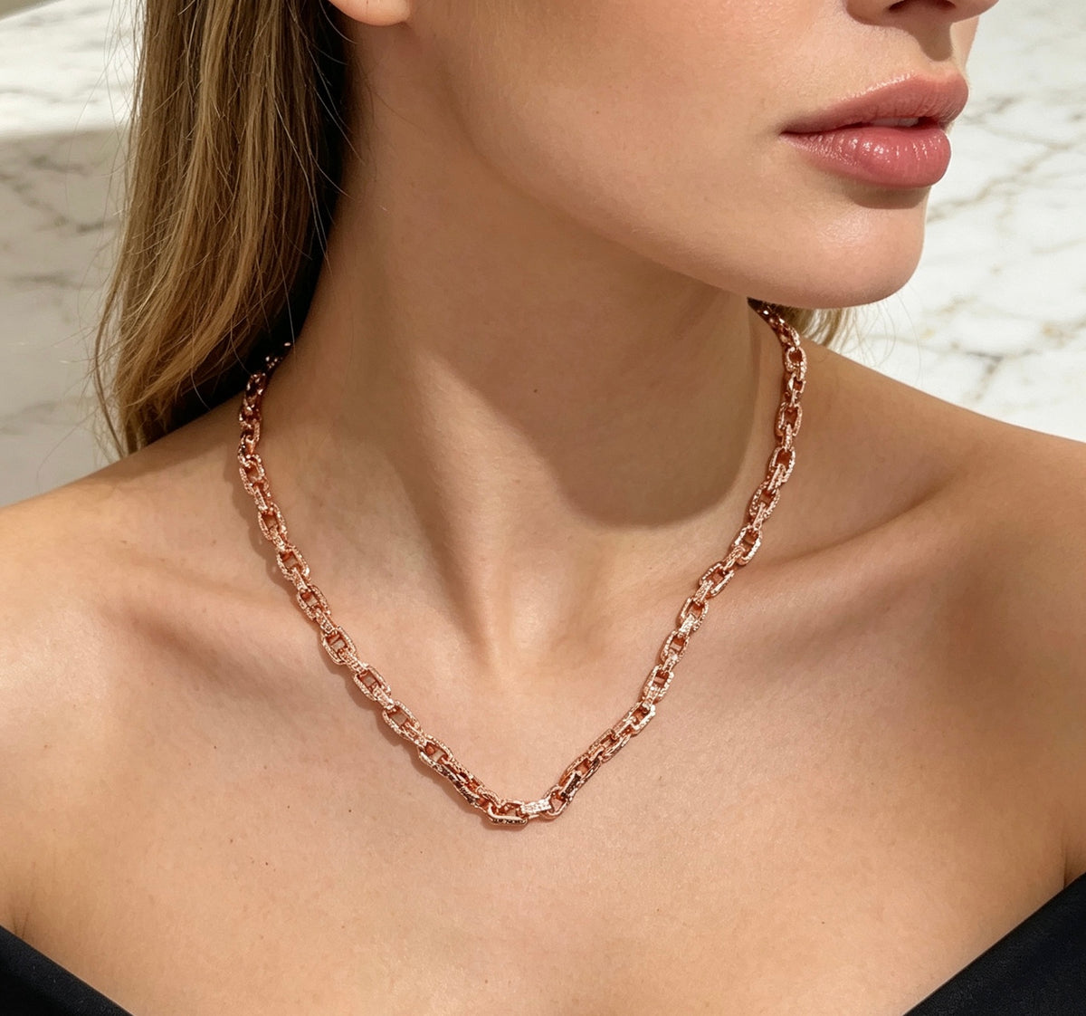 Saint Laurent Rose Gold-Tone Fine Oval-Link Necklace - album image 8