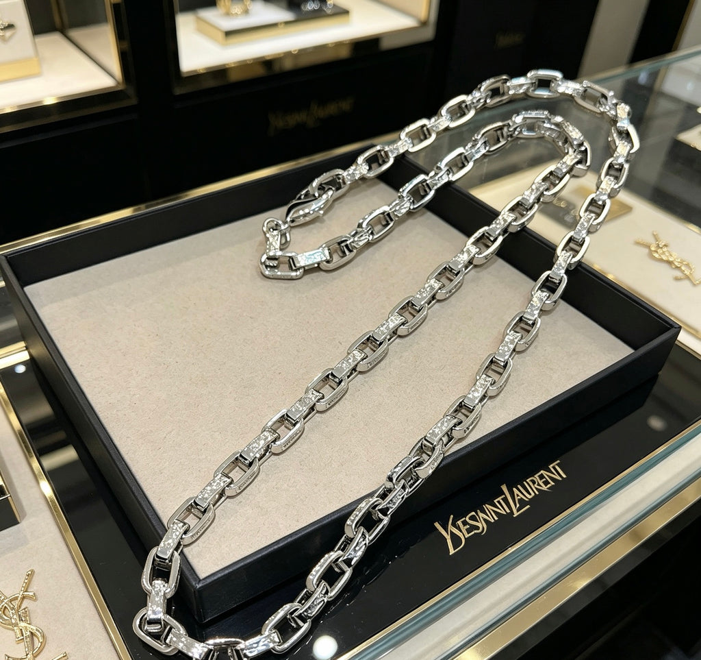 Saint Laurent Silver-Tone Oval-Link Chain Necklace - album image 9