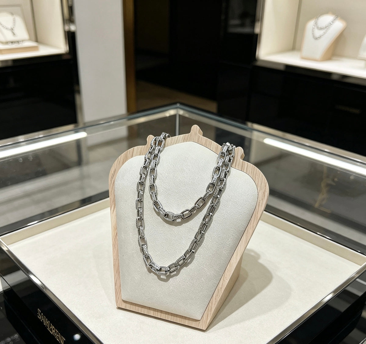 Saint Laurent Silver-Tone Oval-Link Chain Necklace - album image 4