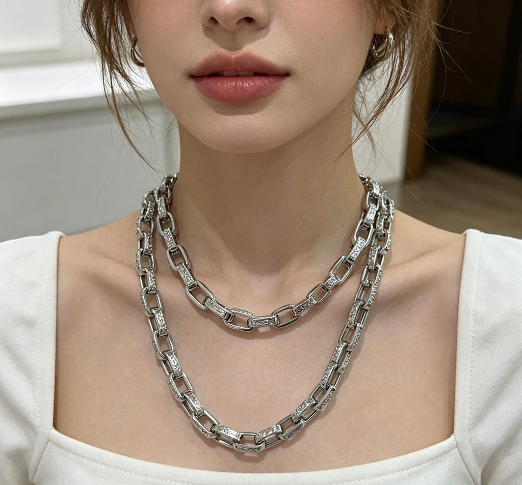 Saint Laurent Silver-Tone Oval-Link Chain Necklace - album image 6