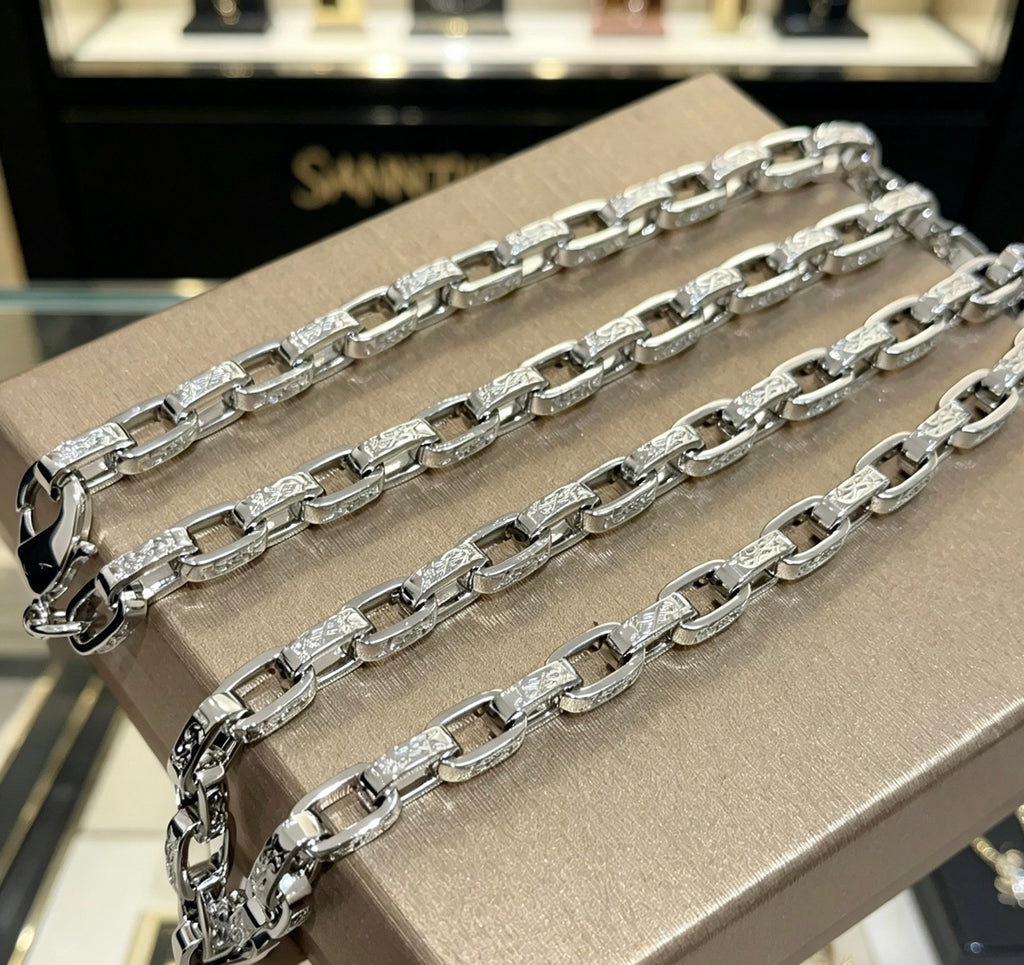 Saint Laurent Silver-Tone Oval-Link Chain Necklace - album image 7