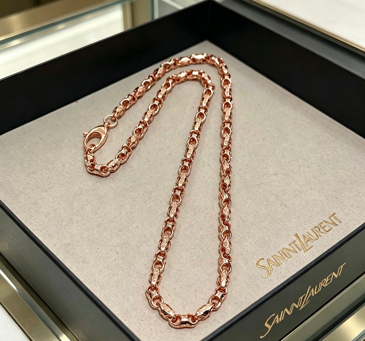 Saint Laurent Rose Gold-Tone Oval-Link Chain Necklace - album image 6
