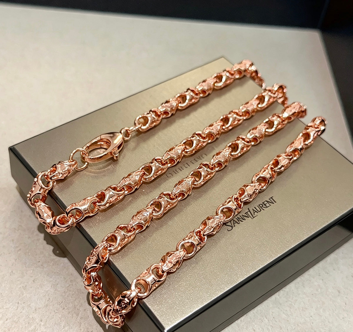 Saint Laurent Rose Gold-Tone Oval-Link Chain Necklace - album image 3
