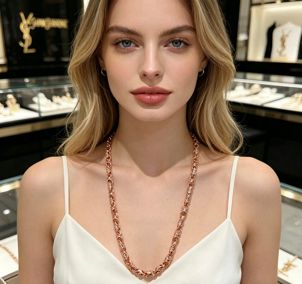 Saint Laurent Rose Gold-Tone Oval-Link Chain Necklace - album image 2