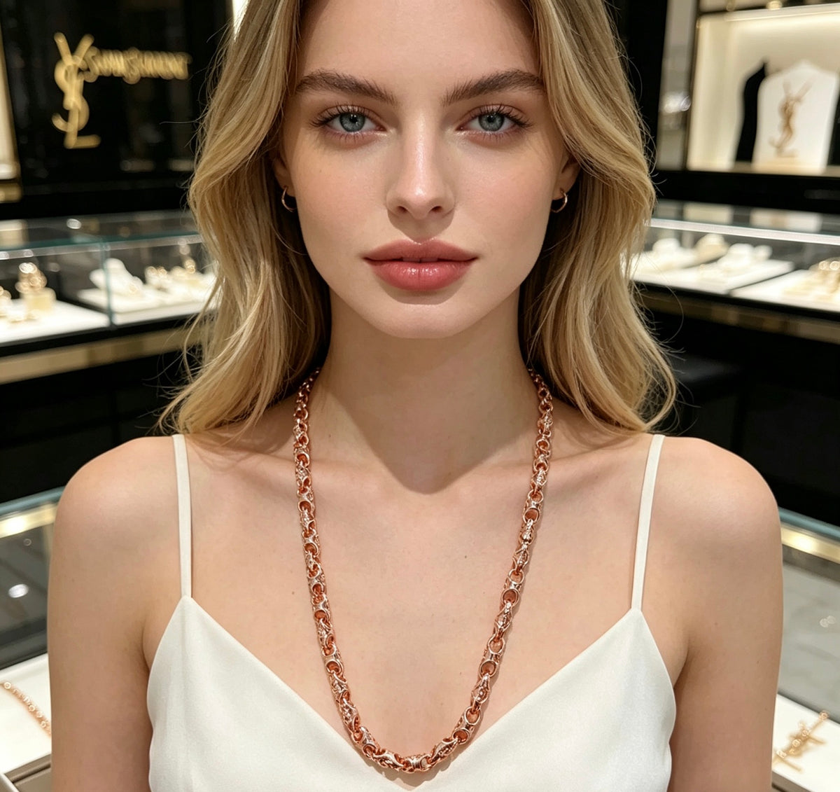 Saint Laurent Rose Gold-Tone Oval-Link Chain Necklace - album image 2