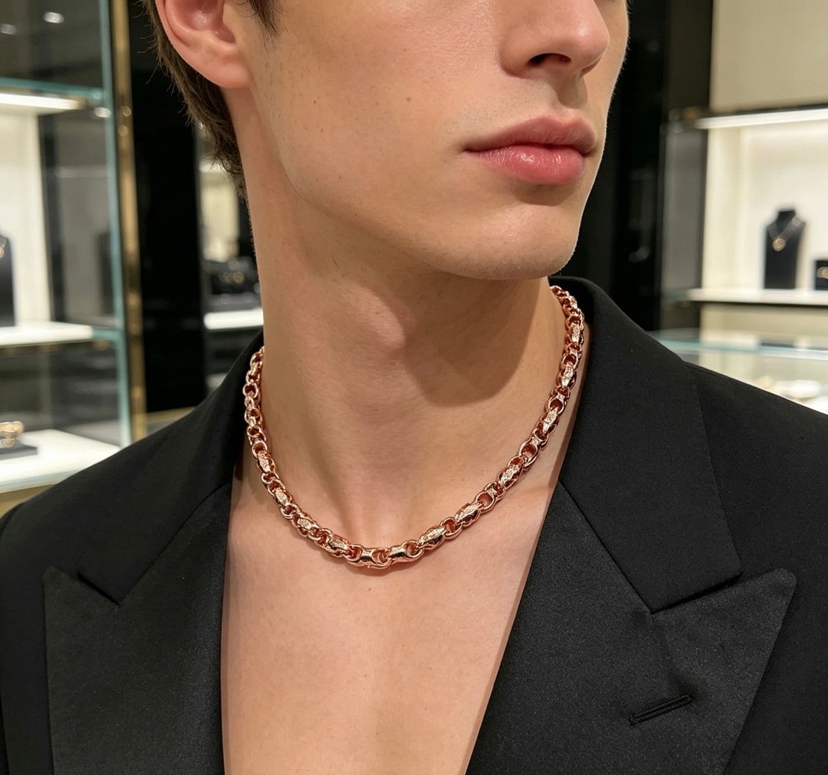 Saint Laurent Rose Gold-Tone Oval-Link Chain Necklace - album image 7
