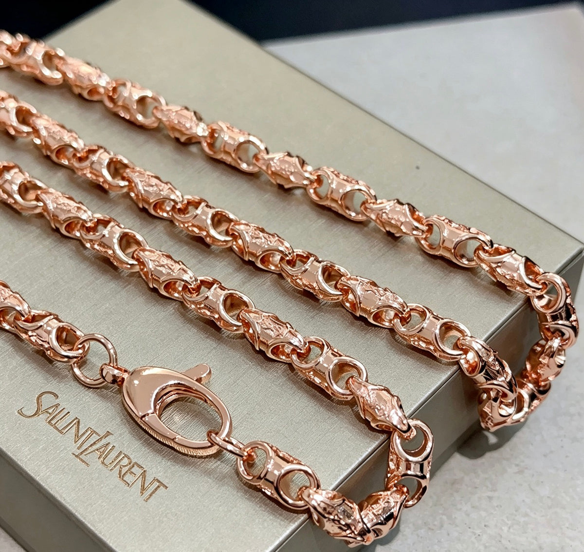 Saint Laurent Rose Gold-Tone Oval-Link Chain Necklace - album image 8