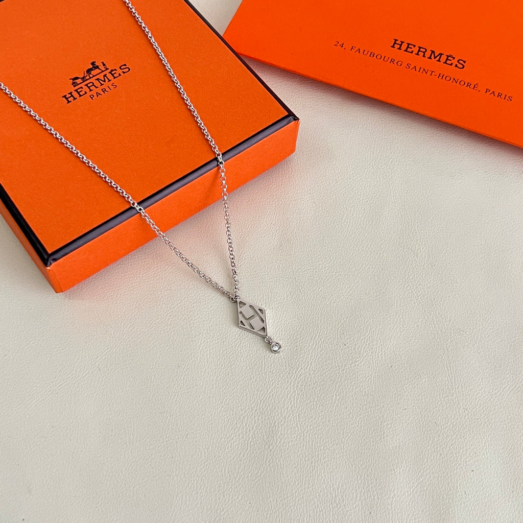 Hermès Silver-Tone Long Anchor Pendant Necklace - album image 4
