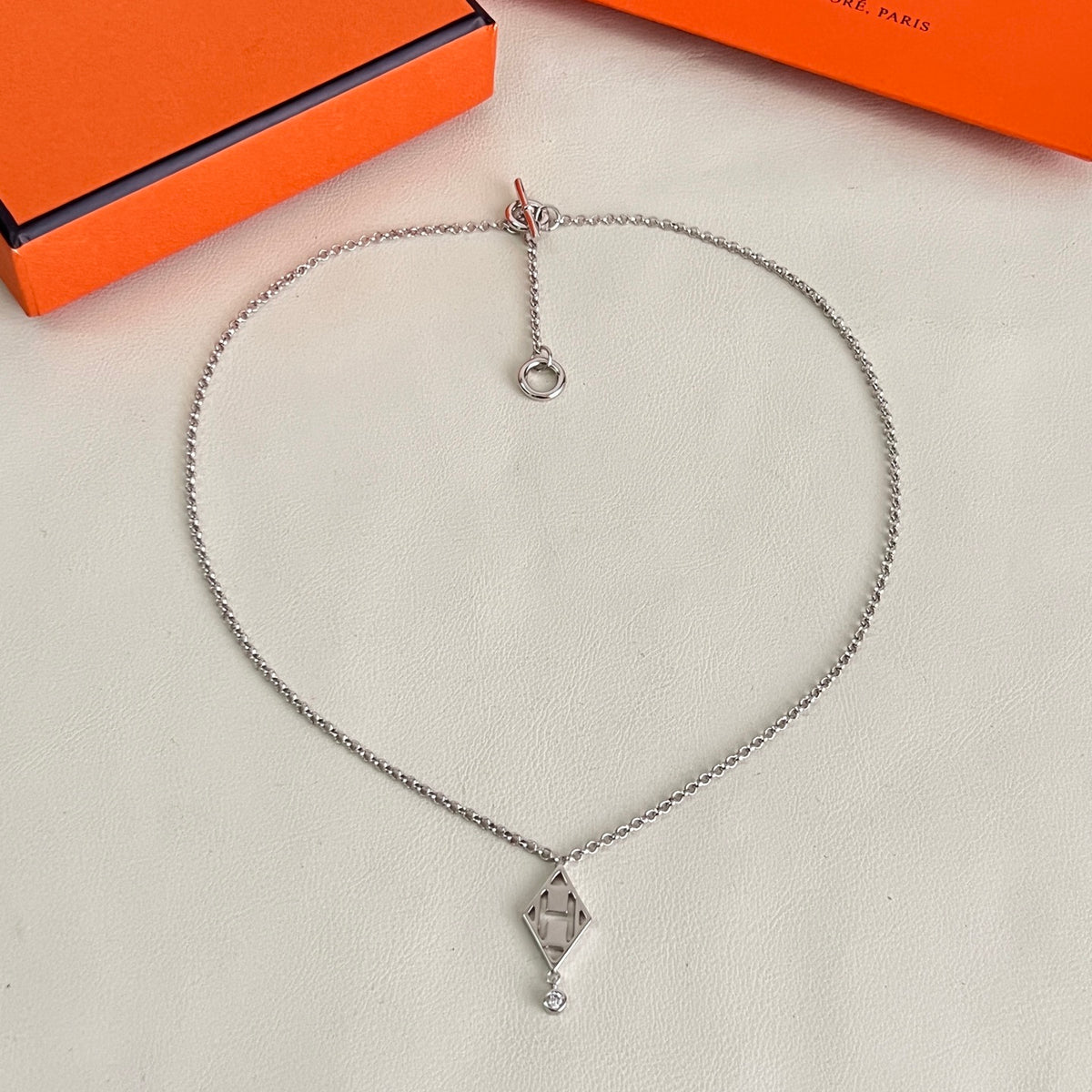 Hermès Silver-Tone Long Anchor Pendant Necklace - album image 5