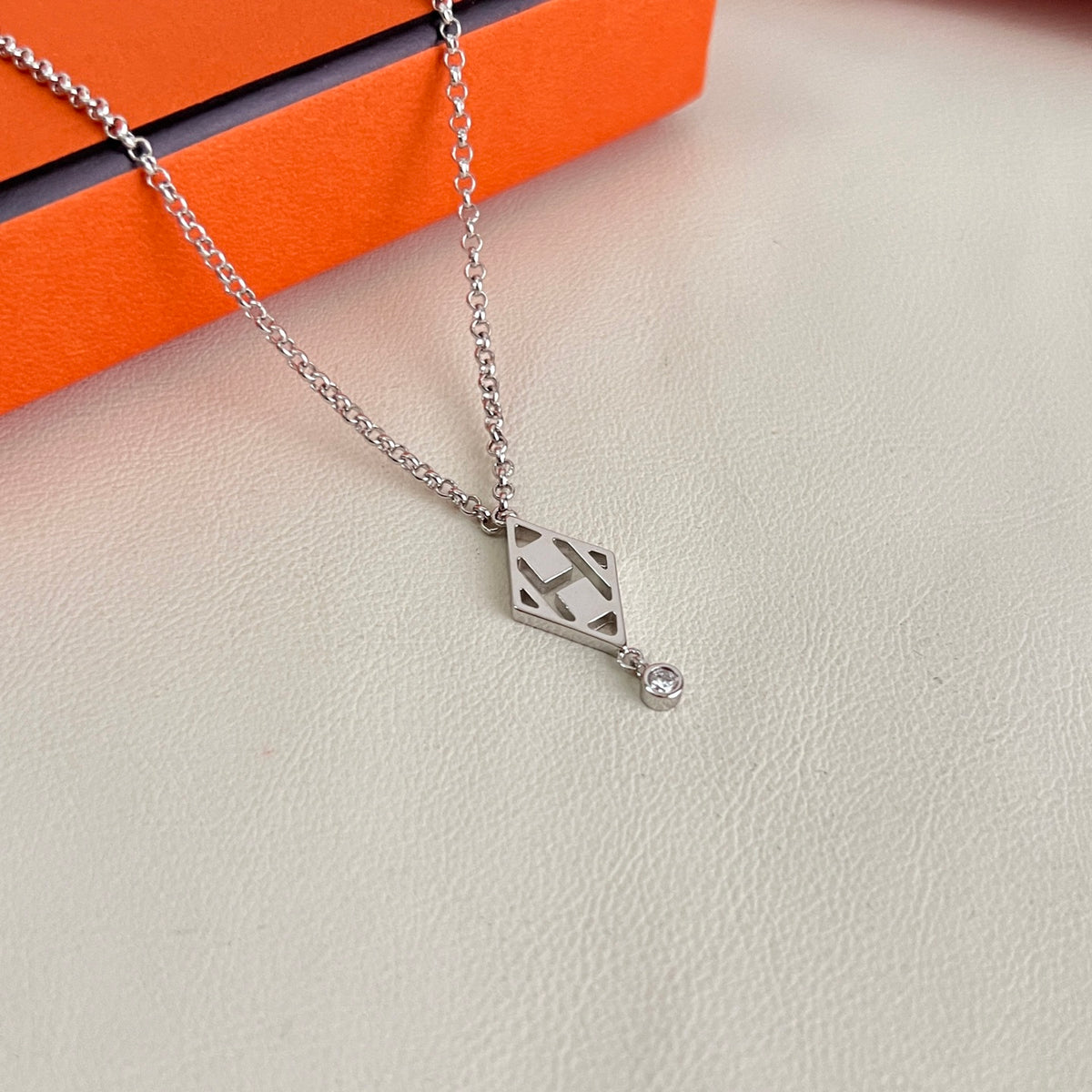 Hermès Silver-Tone Long Anchor Pendant Necklace - album image 6