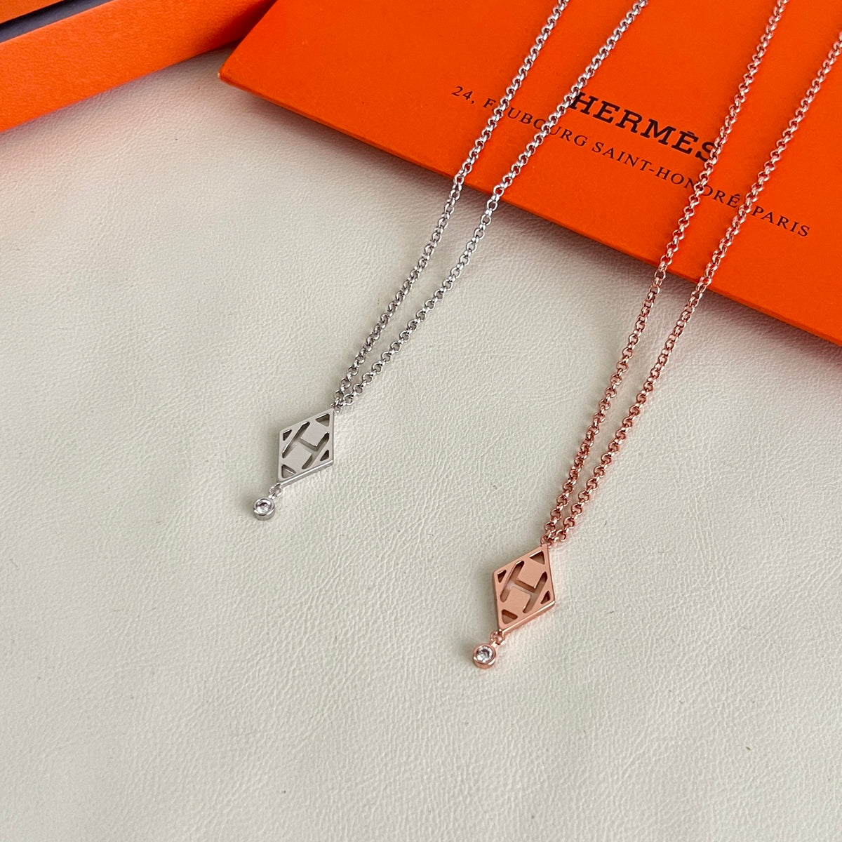 Hermès Silver-Tone Long Anchor Pendant Necklace - album image 3