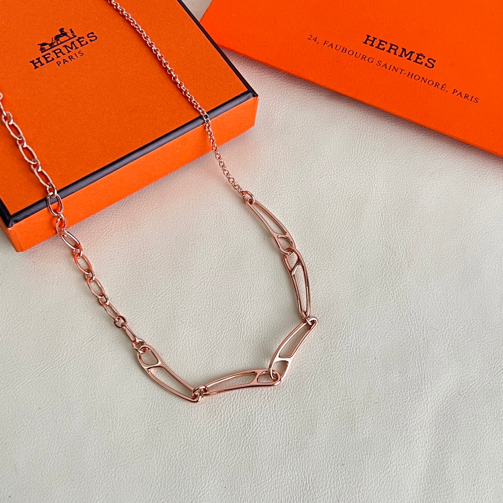 Hermès Rose Gold-Tone Link Chain Necklace - album image 3