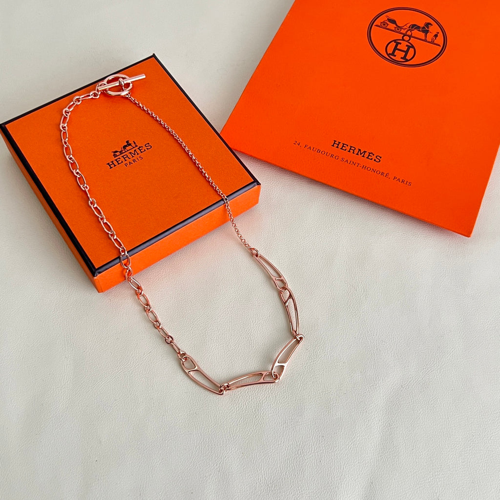 Hermès Rose Gold-Tone Link Chain Necklace - album image 1
