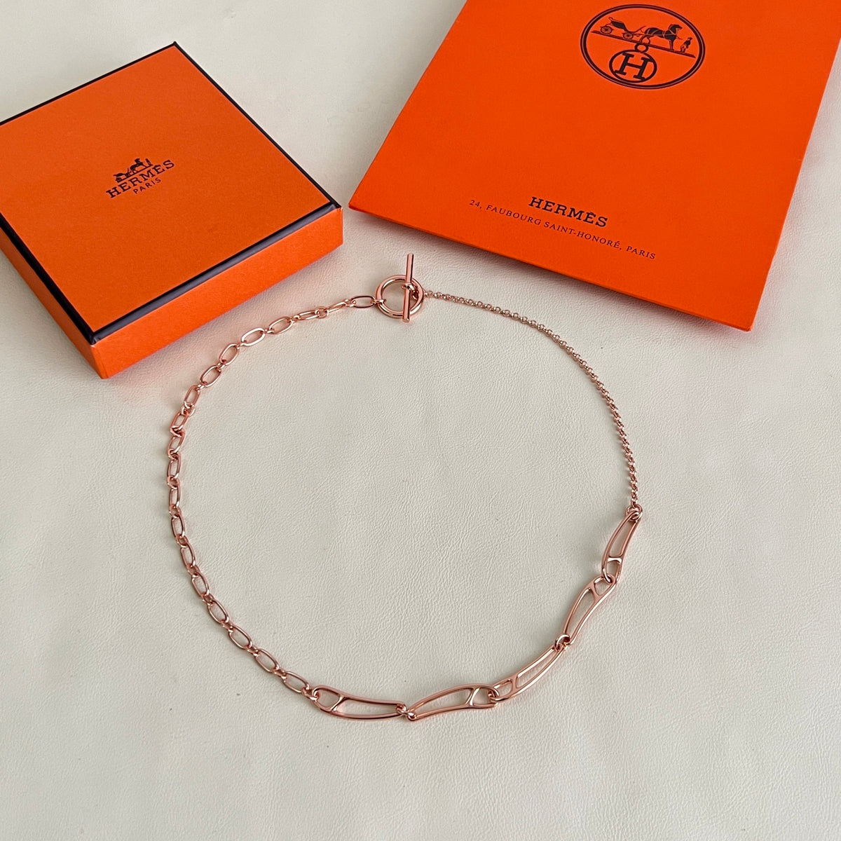 Hermès Rose Gold-Tone Link Chain Necklace - album image 2
