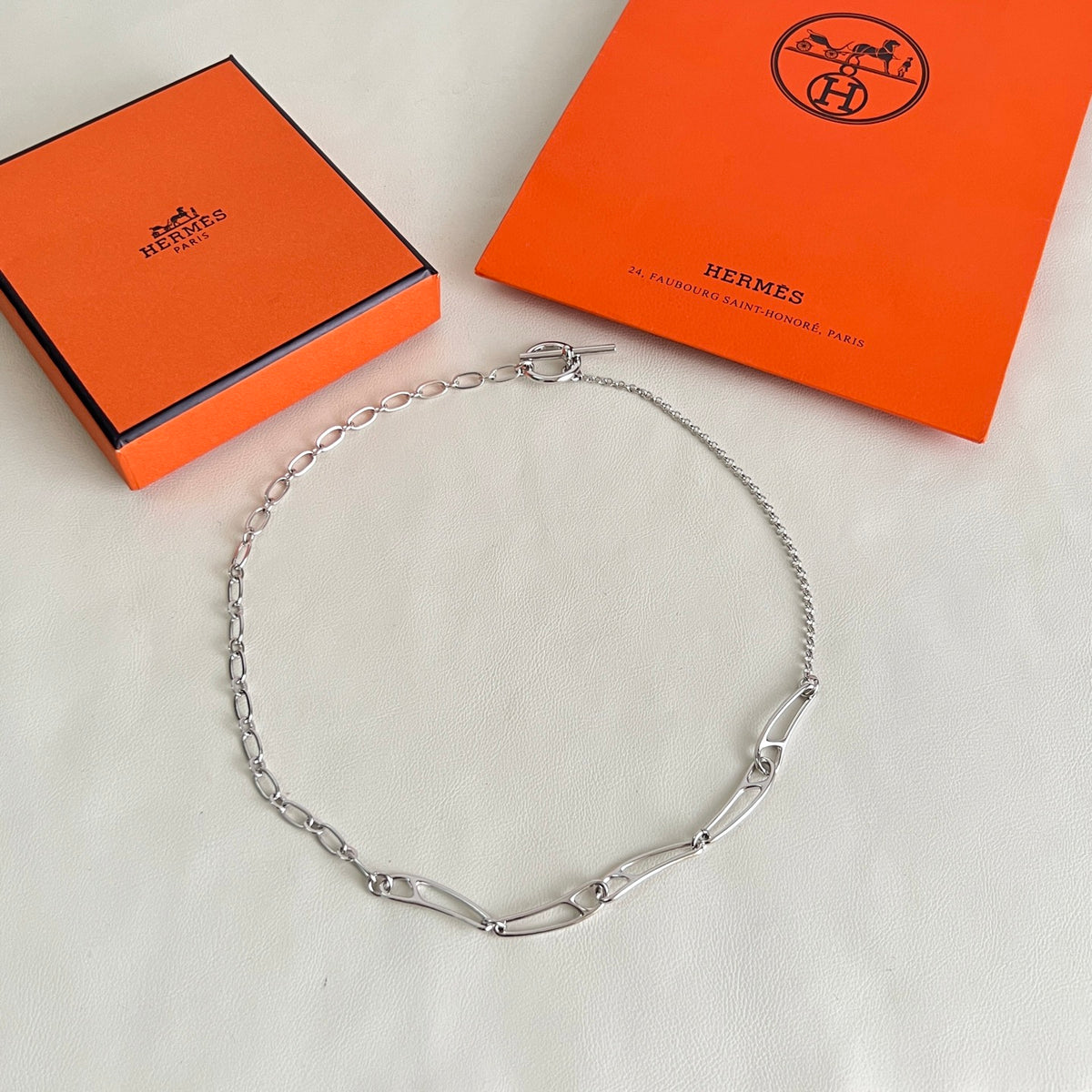 Hermès Silver-Tone Anchor-Link Chain Necklace - album image 5