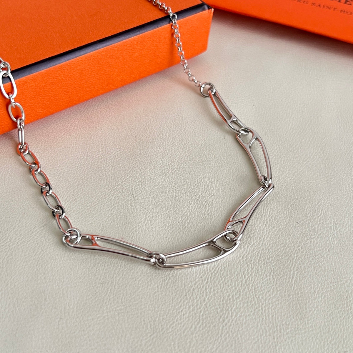 Hermès Silver-Tone Anchor-Link Chain Necklace - album image 7