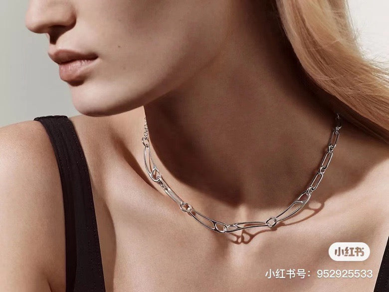 Hermès Silver-Tone Anchor-Link Chain Necklace - album image 1