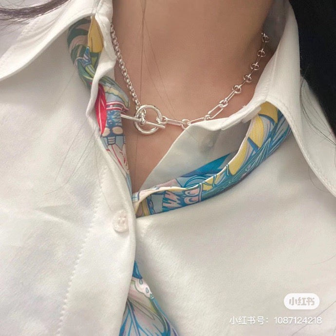 Hermès Silver-Tone Anchor-Link Chain Necklace - album image 3
