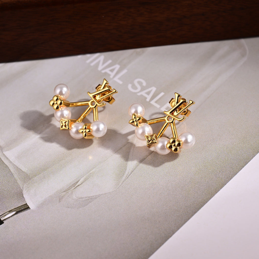 Louis Vuitton Silver-Tone Double Hoop Earrings - album image 7