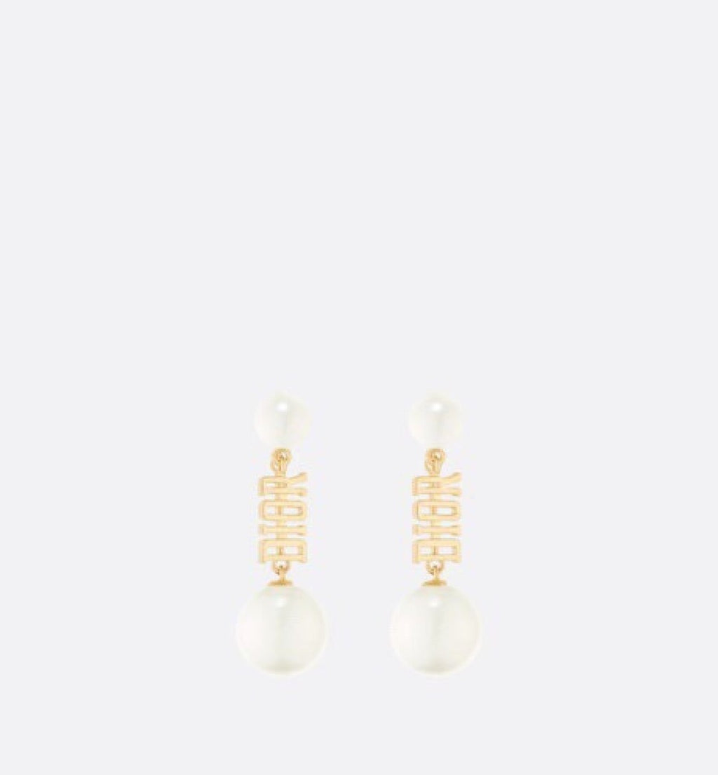 Dior Ribbed Bar Pearl-Look Earrings - product image 2