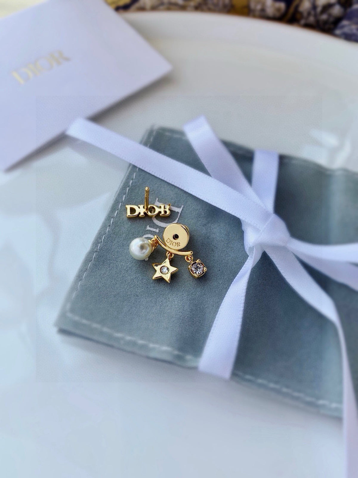 Dior Asymmetric Medallion Stud Earrings - product image 3