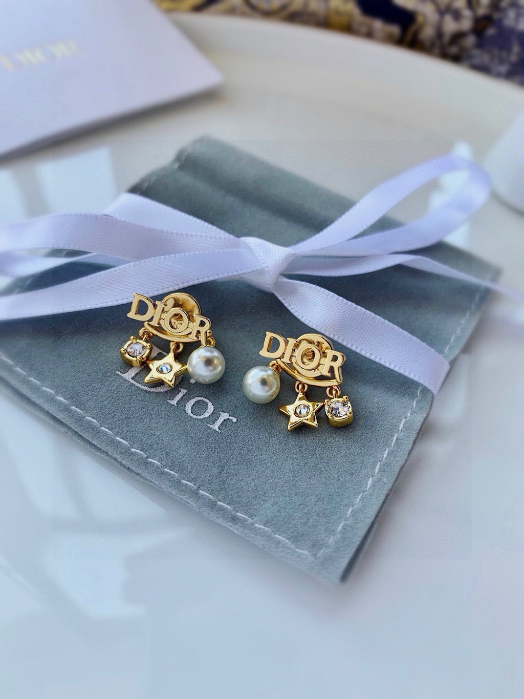 Dior Asymmetric Medallion Stud Earrings - product image 2