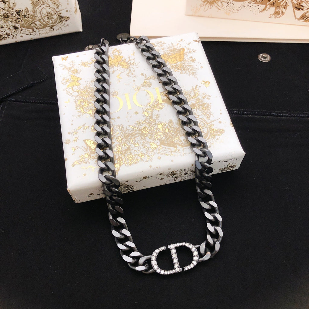 Dior Black-Finish CD Curb Necklace - product image 1