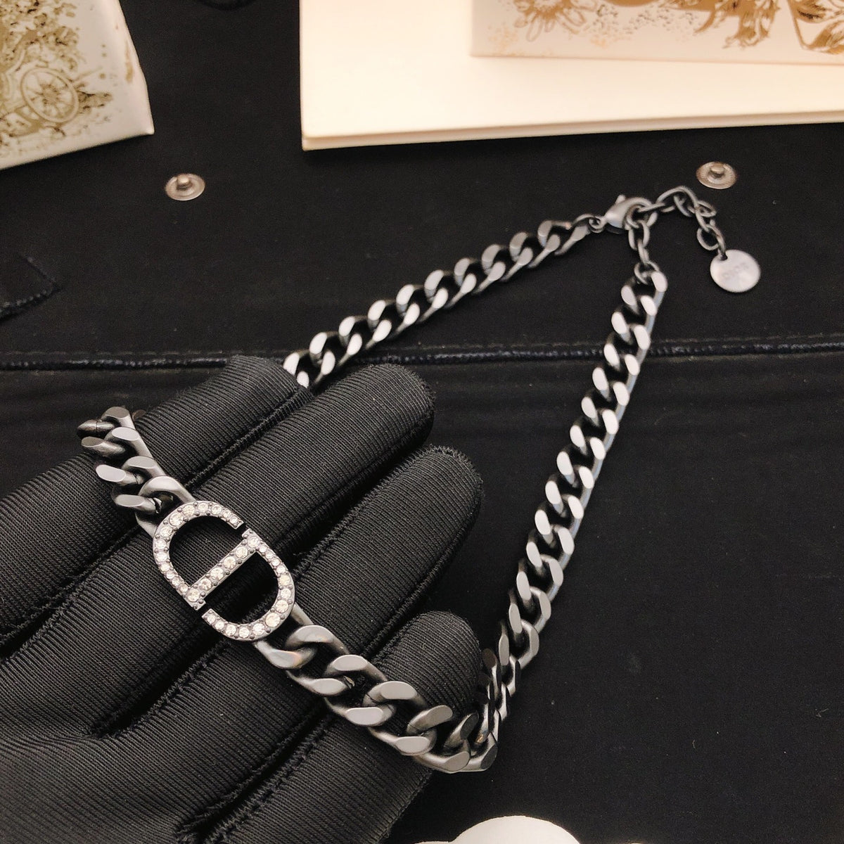 Dior Black-Finish CD Curb Necklace - product image 4